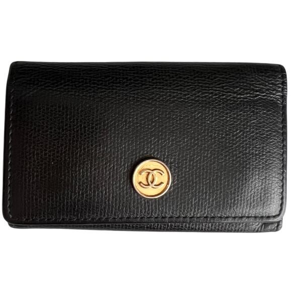 CHANEL Coco Button Leather 6 Ring Key Case Black/7BK0307 - Picture 1 of 16